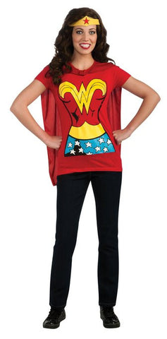 Wonder Woman T-Shirt With Cape And Headband Costume